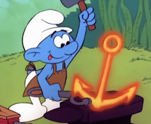 The Smurfs Blacksmith Smurf GIF - The Smurfs Blacksmith Smurf Hammer GIFs