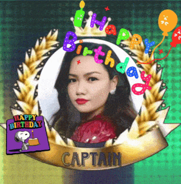 a picture of a woman with the name captain written on it