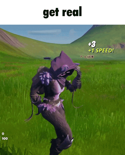 a screenshot of a video game with the words get real