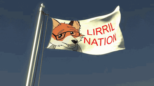 a flag with a fox on it that says lirri nation