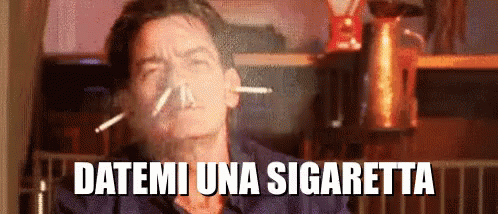 Sigaretta Fumare Fumo Fumando Fumando Sotto Datemi Una Sigaretta Charlie Sheen GIF - Gimme A Cigarette Wanna Smoke Smoking GIFs
