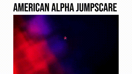 a poster for american alpha jumpscare with a star on it