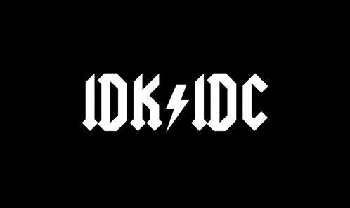 a black and white logo for idk / dc