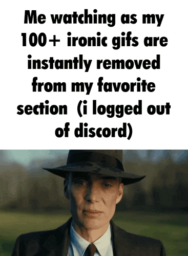a man in a suit and tie is watching as his 100+ ironic gifs are instantly removed