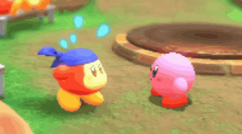 Kirby Bandana Waddle Dee GIF - Kirby Bandana Waddle Dee Bandana Dee GIFs