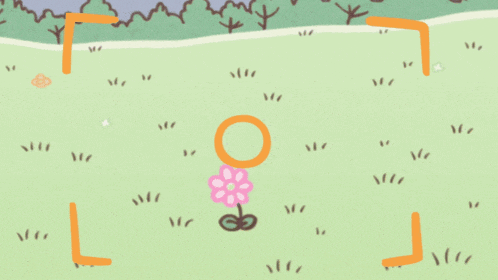 a drawing of a hamster looking at a flower with a magnifying glass
