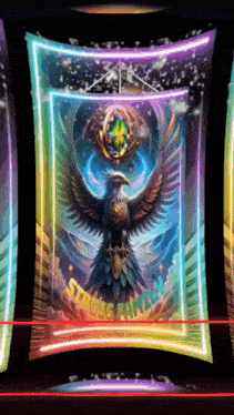 a painting of an eagle with the words ' strange family ' written below it