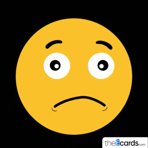 a yellow smiley face with a sad look on its face is from the ecards.com