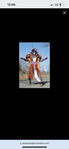 a phone screen shows a picture of a character from the power rangers fandom
