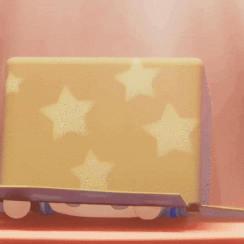 a cartoon character wearing a yellow hat with stars on it