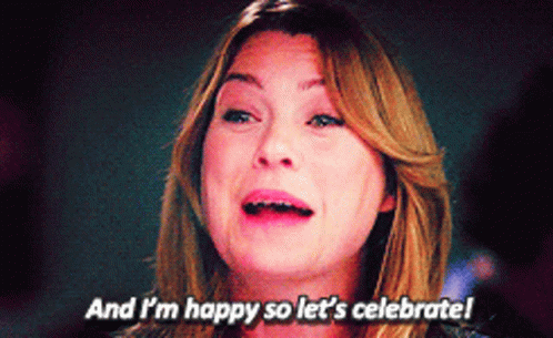 Greys Anatomy Meredith Grey GIF - Greys Anatomy Meredith Grey And Im Happy So Lets Celebrate GIFs