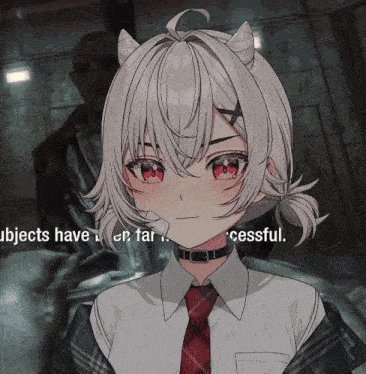 a screenshot of a video game shows a girl with horns