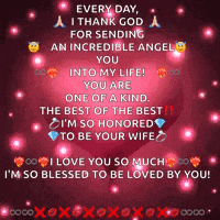 a greeting card that says i thank god for sending an incredible angel into my life