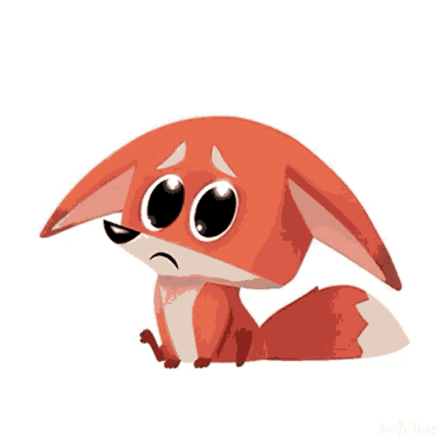 a fox with a sad look on its face