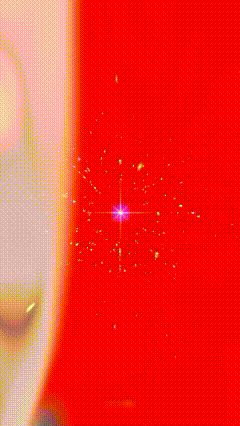 a close up of a person 's face with a star in the background