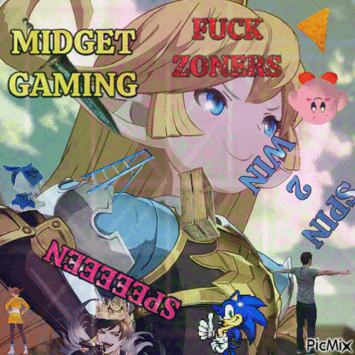 a picture of a girl with the words midget gaming