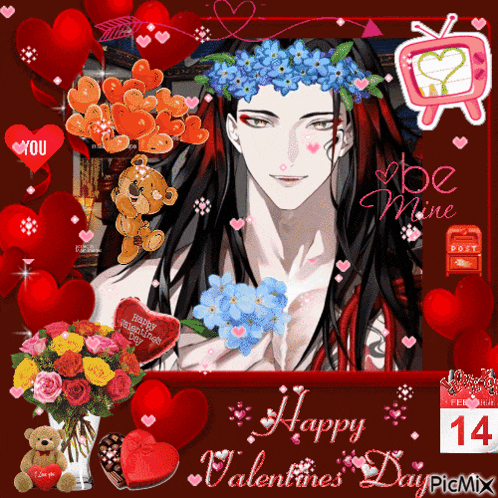 a valentine 's day greeting card with a picture of a man