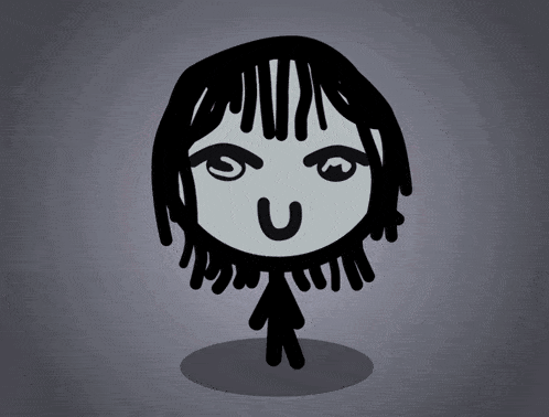 a black and white drawing of a person 's face with the letter u on it
