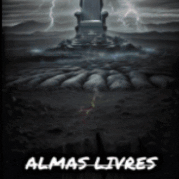a poster for almas livres features a throne in the middle of a desert