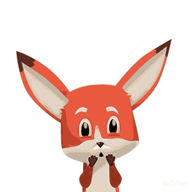 a cartoon fox with its hands folded in front of it