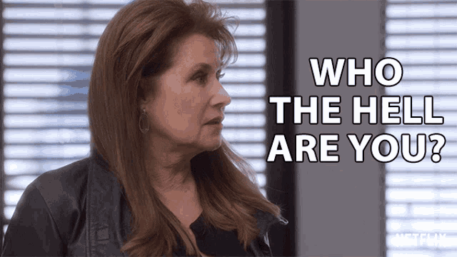 a woman says who the hell are you in a netflix ad