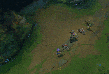 a video game scene with a lot of green glowing icons