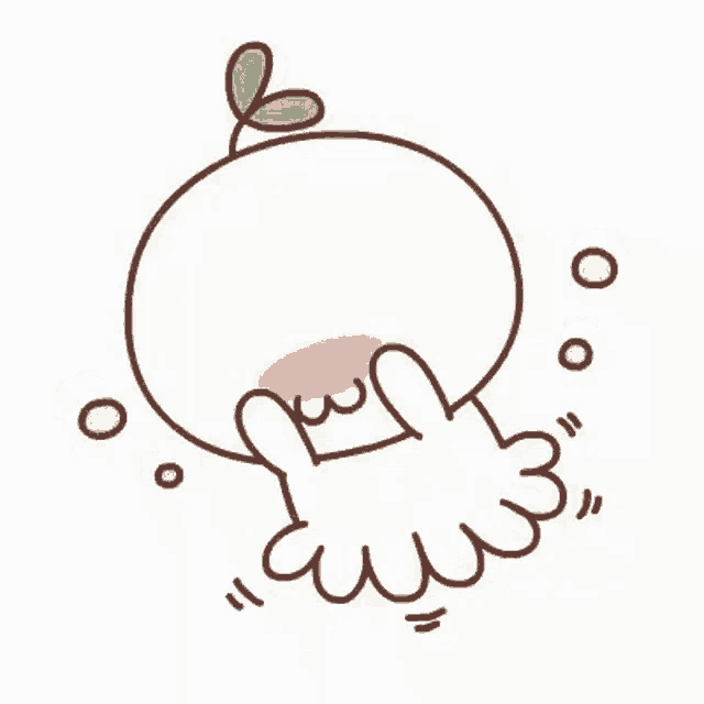 a cartoon drawing of a jellyfish with a plant growing out of it 's head .