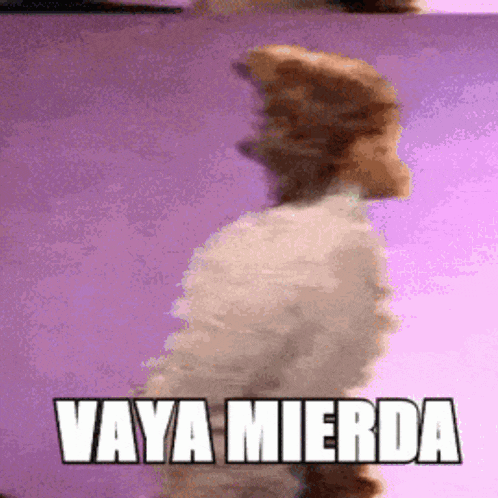 a purple background with the word vaya mierda in white letters