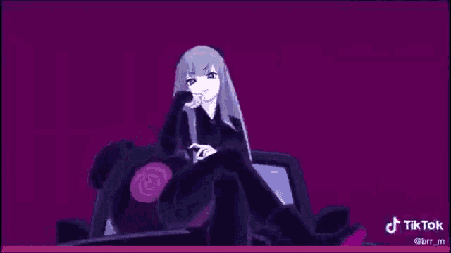a cartoon girl is sitting on a man 's lap and holding a microphone .