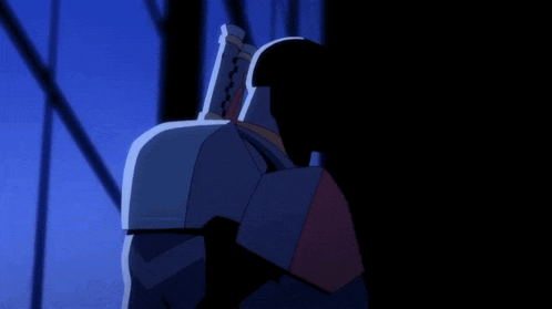 a close up of a person 's arm in a dark room with a blue sky in the background .