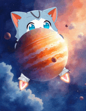 Wen Coin Space Cat GIF