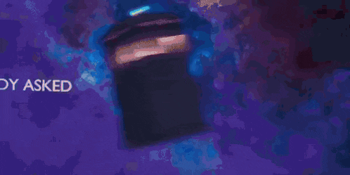 a purple and blue background with the words nobody asked on it