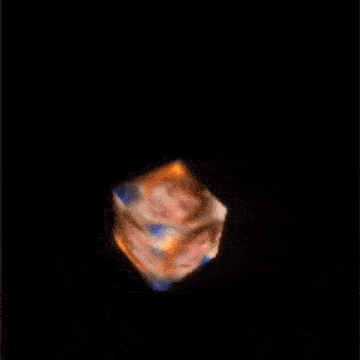 a blurry picture of a person 's face is displayed in a dark room
