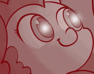 a close up of a cartoon character 's face with glowing eyes .