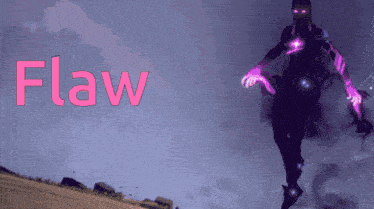 a video game character with the name flaw on the bottom