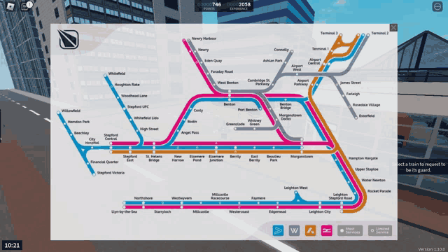a screenshot of a subway map with the time 10:11