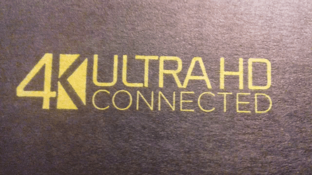 a close up of a 4k ultra hd connected sign