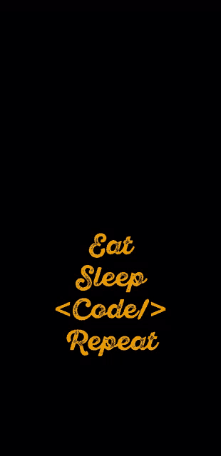 a black background with the words eat sleep code repeat in yellow