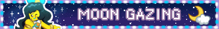 a banner that says moon gazing with a mermaid in the background