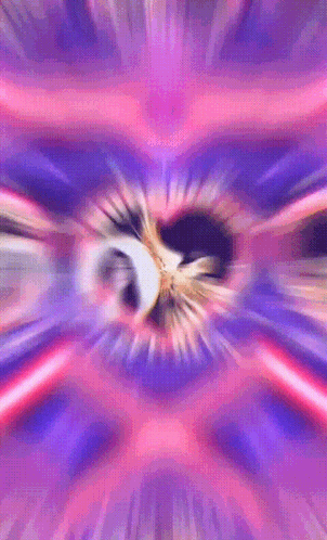 a purple and pink background with a hole in the center
