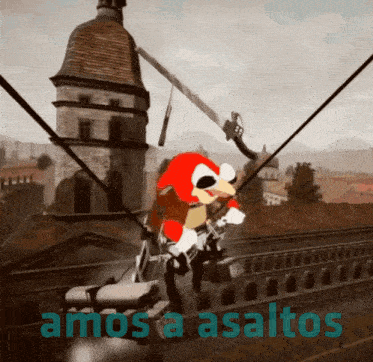 amos a asaltos is written on the bottom of a cartoon