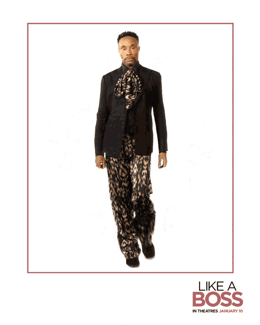 a poster for like a boss shows a man in a suit