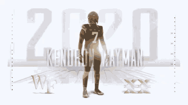 a football player with the number 7 on his jersey is standing in front of the number 2020