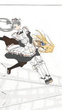 a poster for a video game called mariaholic shows a girl standing next to a ladder