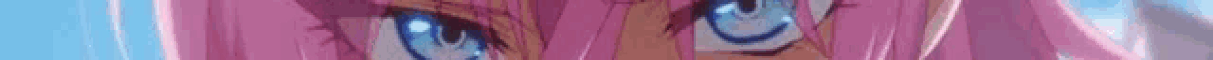 a close up of a pink curtain with a blue background and a blurred image of a person 's face .