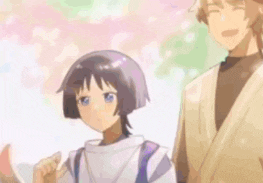 a man and a girl are standing next to each other .