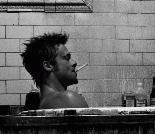 Brad Pitt Bath GIF - Brad Pitt Bath Smoke GIFs