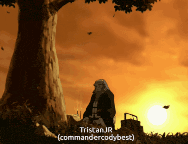 tristan jr ( commandercodybest ) sits under a tree