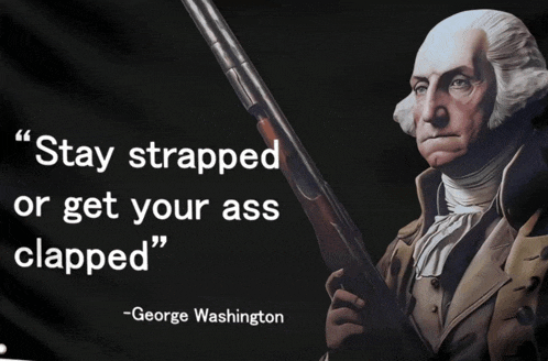 a picture of george washington holding a gun with a quote from him