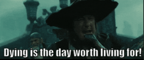 a man in a hat is crying with the words dying is the day worth living for